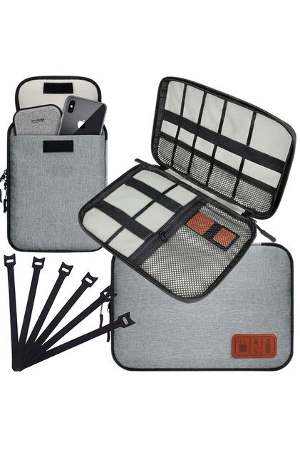 Geanta Organizator Voiaj Pentru Cabluri Si Accesorii, Ideala Pentru Calatorii Cu Copiii, Cadou Practic, Compartimentat Si Sigur