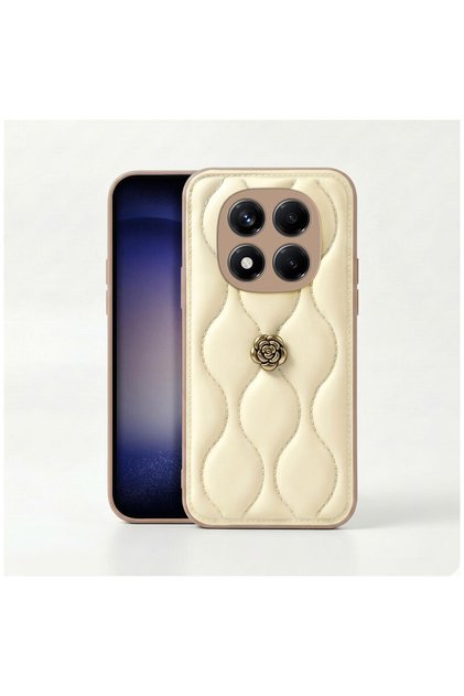 Xiaomi Redmi Note 15 Pro Plus 5g Compatible Case Camellia Leather Case Beige