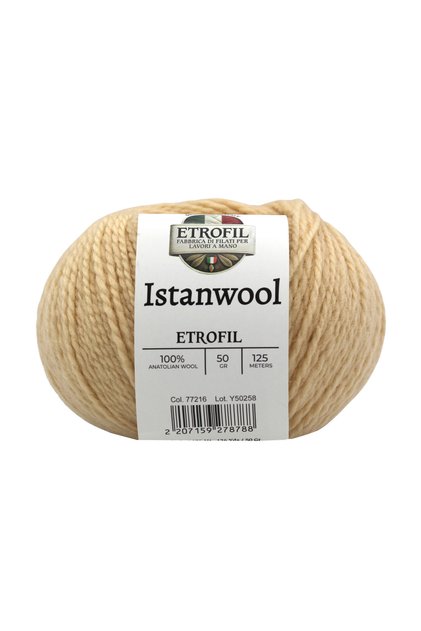 Istanwool Knitting Yarn Sand Beige 100% Turkish Wool 50g 125m (77216)