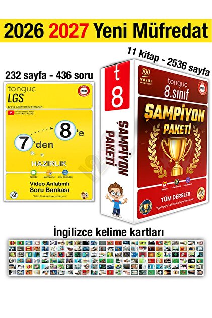 Tonguç Yayınları 7'den 8'e Hazırlık Seti 2026 Yaz Tatili 2027 8