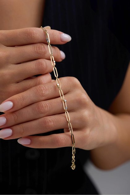 14 Ayar Ataç Tasarım Altın Bileklik