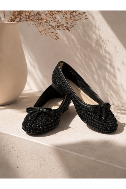 Elegant Stone Detailed Women's Ballerinas