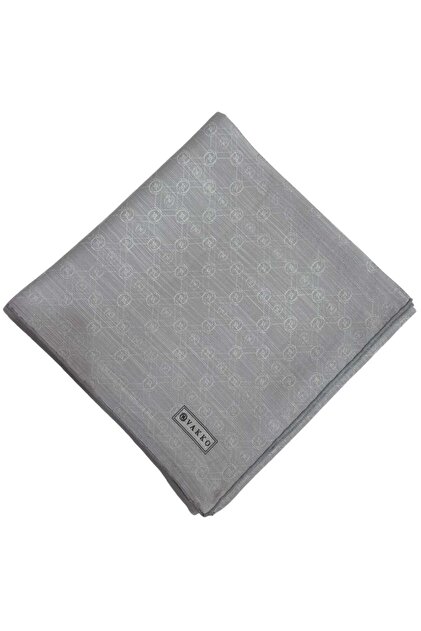 Cotton Silk Monogram Scarf 44226-Silver
