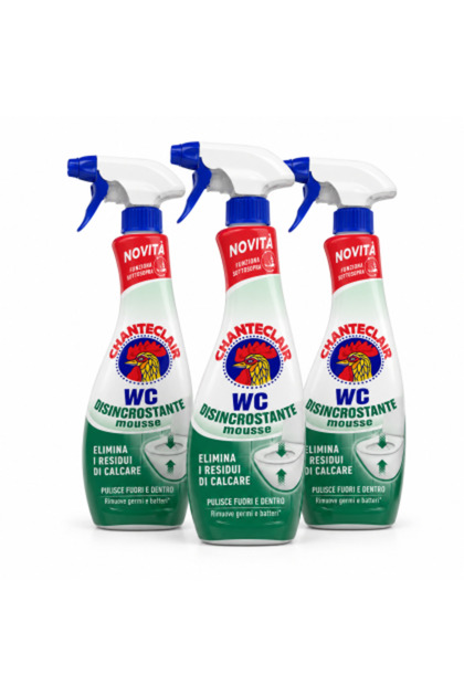 Set 3 x WC Disincrostante Mousse, spray pentru curățarea toaletei, detartrant, 625 ml/buc, total 1.875 L