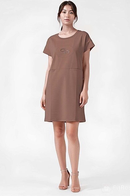 Women's Stone Detailed 2 Thread Dress-Brown