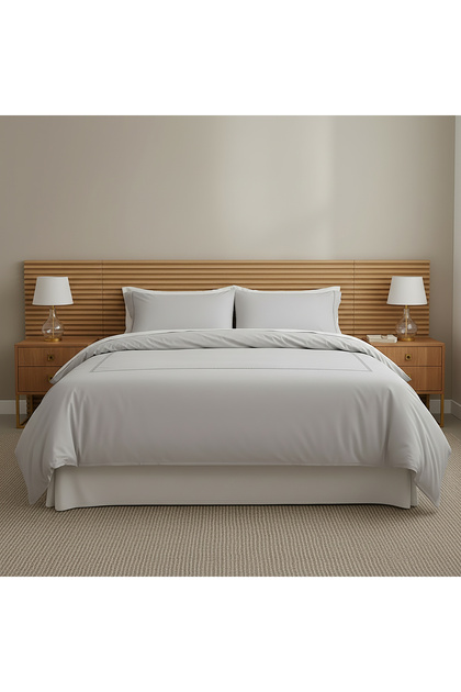 Ladder Lace Duvet Cover Set 100% Cotton 300Tc White 240*200 Cm