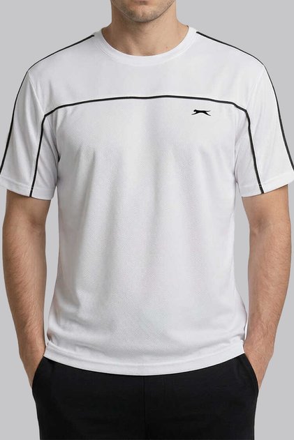 3615 Men's Crew Neck T-Shirt with Stripe Detail Regular Fit