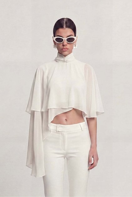 Cape Model Bena Blouse White