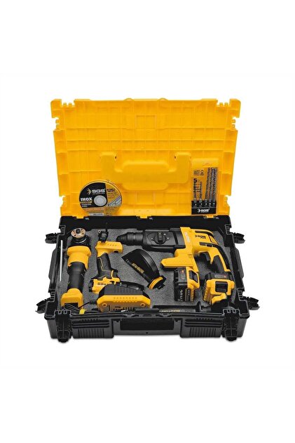 X-Tech Combo Set Çift Akülü Darbeli Matkap, Şarjlı Vidalama Kırıcı Delici , Şarjlı Avuç Taşlama