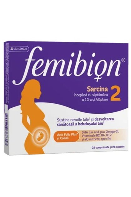 Femibion 2 Sarcina si Alaptare, 28 comprimate + 28 capsule