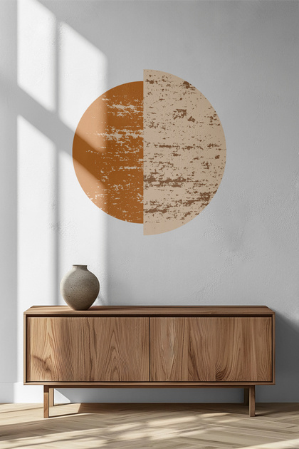 Boho Geometrik Yarım Daire Duvar Sticker - Salon Yatak Odası Eskitme Modern Duvar Dekoru - 3 Ölçü, 6 Renk