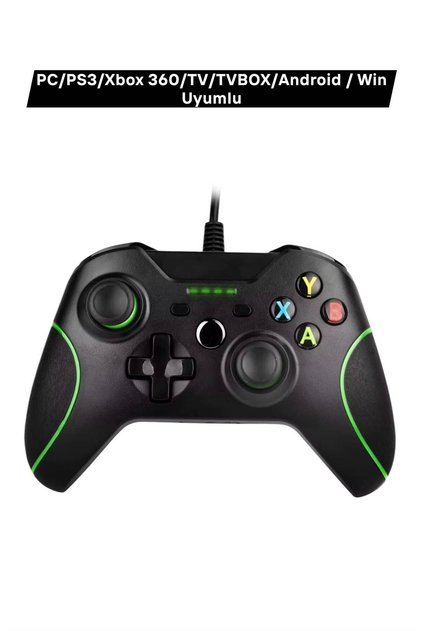PC, PS3, Xbox 360, Android ve TV Uyumlu Titreşimli Kablolu Gamepad 2.15 MT Kablo Uzunluğu