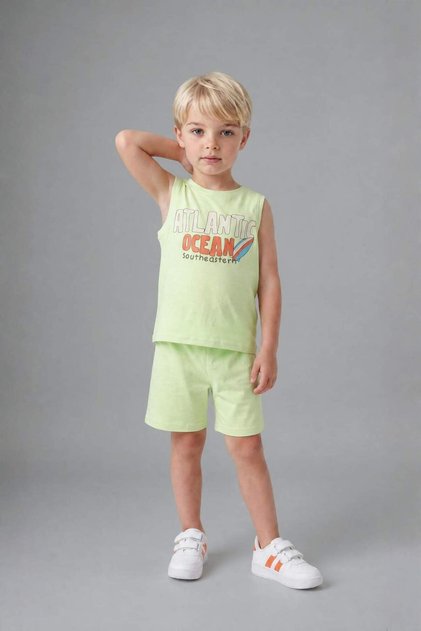 Patterned 2-Piece Light Green Set for Baby Boy G8330A526Hs