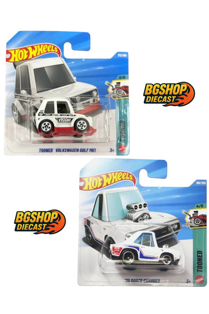 HOT WHEELS Tooned - Volkswagen Golf MK1 - 70 Dodge Charger