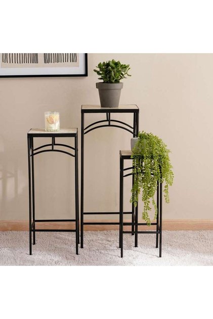 York 3 Pc Set Square Planter Stand 28x28x70cm, 23x23x60cm, 18x18x50cm - Natural