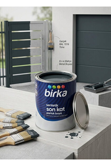 Sentetik Yağlı Boya – 2.7 kg / 0.85 kg – Antrasit Gri RAL 7016 (Parlak – Metal, Ahşap, Kapı, Mobilya Uygun)