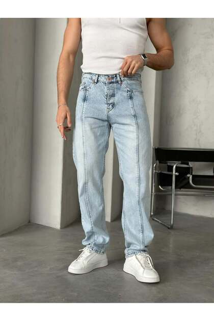 Design Snow Washed Stitched Baggy Pants