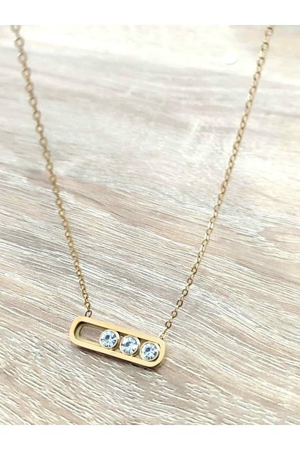 Messika Model Steel Necklace with Movable Stones