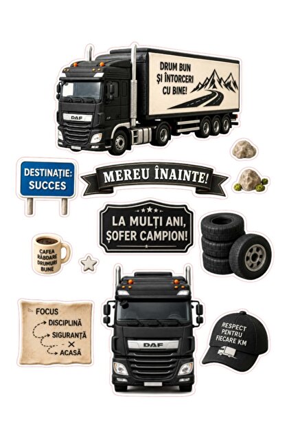 Imagine pentru decor tort Sofer de TIR - Decupat