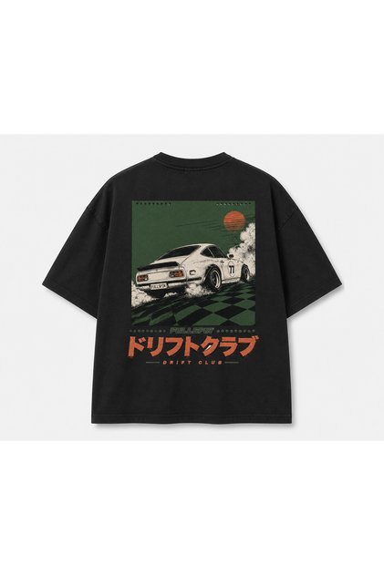 T-Shirt Men's Drift Club Back Printed Streetwear Jdm T-Shirt