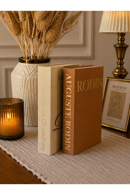 2'li Kumaş Dekoratif Kitap Kutusu Seti – P & R Kitap Görünümlü Gizli Saklama Kutusu