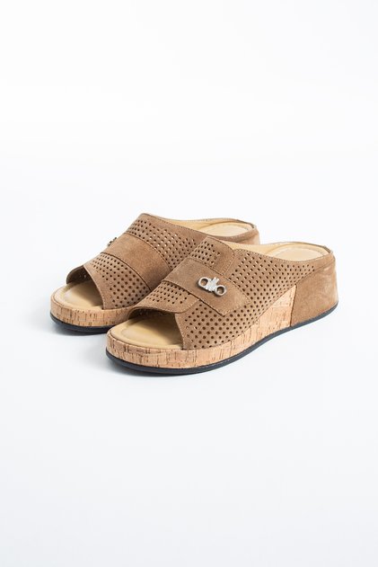 Ranger Women's Genuine Leather Tan Daily Thick Soled Slippers