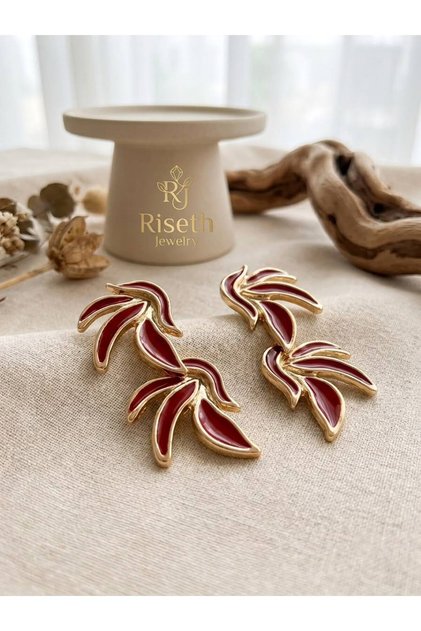 Red Leaf Earrings