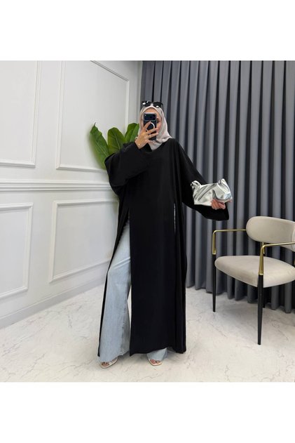بلوزة روسية طويلة بفتحة | تونيك طويل للنساء المحجبات