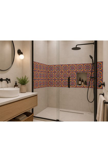Self-Adhesive Tile Sticker Kitchen and Bathroom Wall Sticker Waterproof Wall Covering Foil Decorative Tile-Looking Sticker