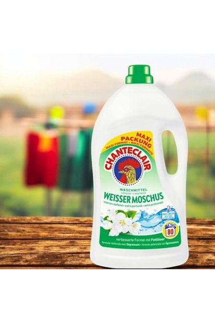 Detergent de rufe Muschio Bianco, parfum de mosc alb, formulă concentrată cu degresant real, rufe curate și rezistente - 3600 ml, 80 de spălări