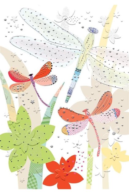 Felicitare cu plic, Turnowsky, B6, Libelule, Multicolor