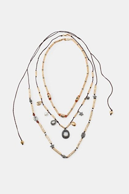 Zr Model Forged Cylinder Vintage 3-Piece Necklace Set