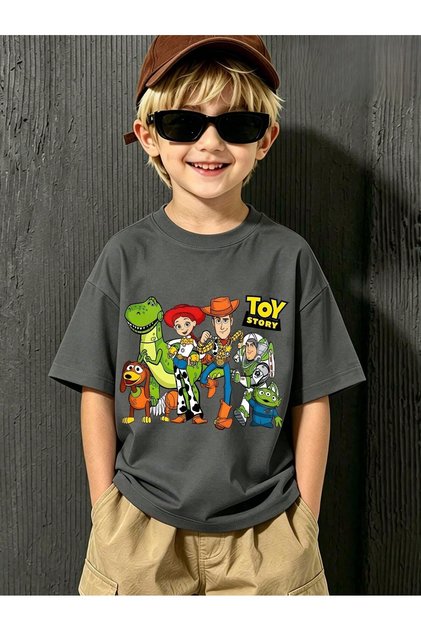 تي شيرت للأطفال والمراهقين مطبوع عليه Toy Story، مصنوع من القطن بنسبة 100%، بأكمام قصيرة