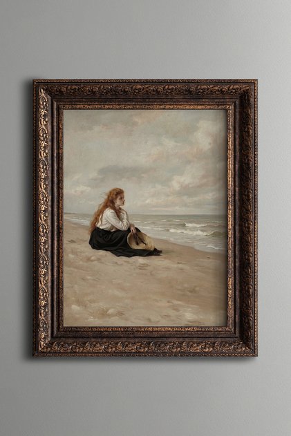 By the Sea - Vintage Patterned Painting - Thick Model