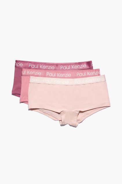 Women's 3-Piece Boyshort Panties Set - Rainbow 6