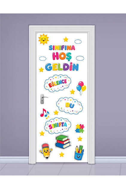 Okula Hoşgeldin Kapı Süsleme Stickerları