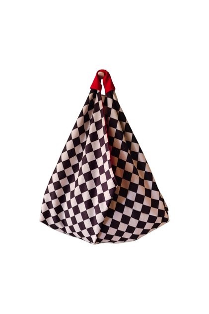 Hande Dizayn Valentine's Mother's Day Black and White Checkerboard Everything Bag Origami Model Shoulder Bag