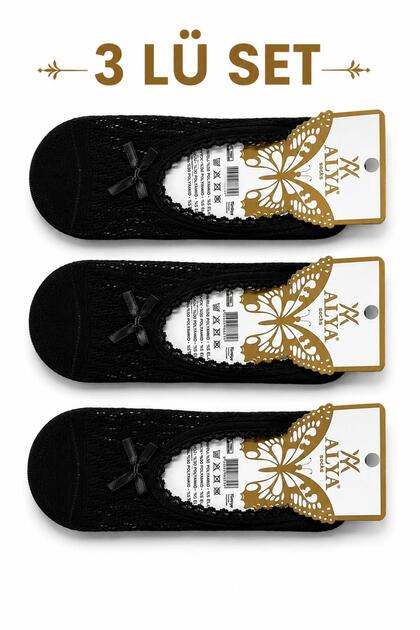 Women's Mesh Lace Ballerina Socks Set 3 Pairs