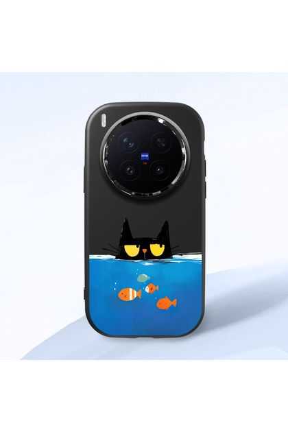 Vivo X300 Pro Compatible Shock-Absorbing Camera Protected Black Silicone Case