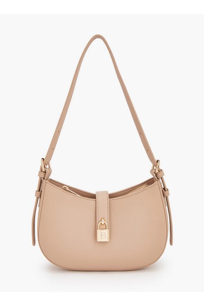 Solid Shoulder Bag with Zip Closure
