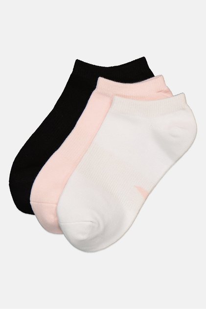 Kids Girl 3 Pair Textured Ankle Socks, Multicolor