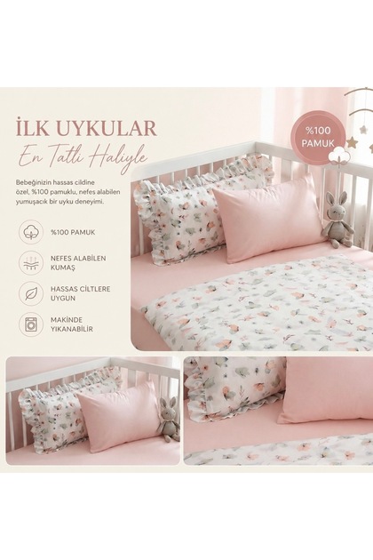 Butterfly Dreams 100% Cotton Baby Duvet Cover Set 80X120 Park Crib