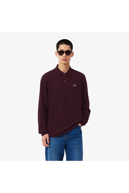 L.12.12 Erkek Classic Fit Uzun Kollu Bordo Polo