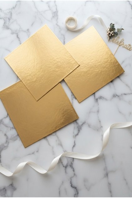 Gold Mendil Pasta Altlığı, 29x29 cm Kare, 5 Adet, Kalın Pasta Altı