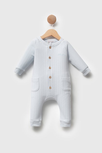 Boys' Baby Romper, Jacquard Fabric, Button-Front, Sockless, Transitional