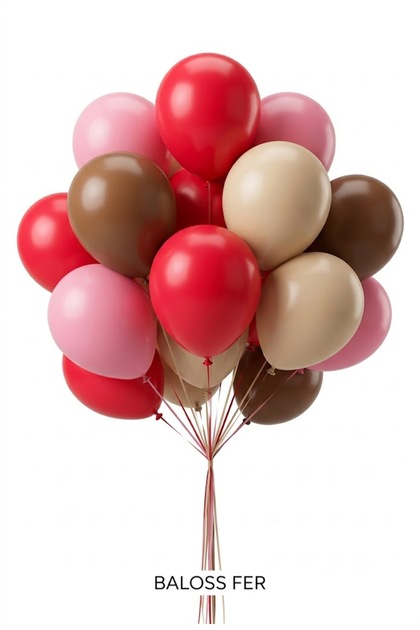 Pink Romance Concept 20-Piece Pastel Red Pink Sea Sand Brown Romantic Balloon Set