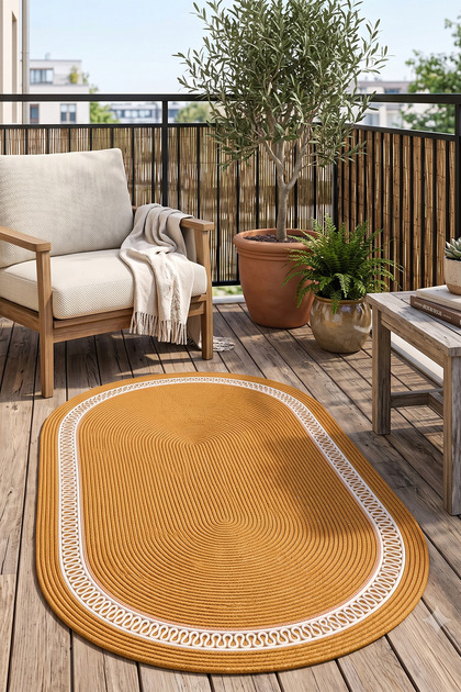 Jüt Hasır Oval Kilim Dekoratif Örgü Model Halı Salon Oturma Odası Mutfak Koridor Yatak Odası Banyo Balkon Yolluk Bohem Ev Dekoru