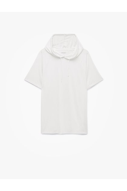 Comfortable Fit Short Sleeve Hooded Basic Sports T-Shirt
