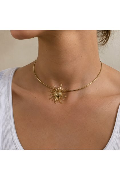 Büyük Güneş Motifli Choker