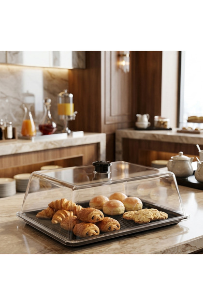 Polycarbonate Fanus & Tray Set 200 X 260 mm Black – Unbreakable Service and Presentation Fanus